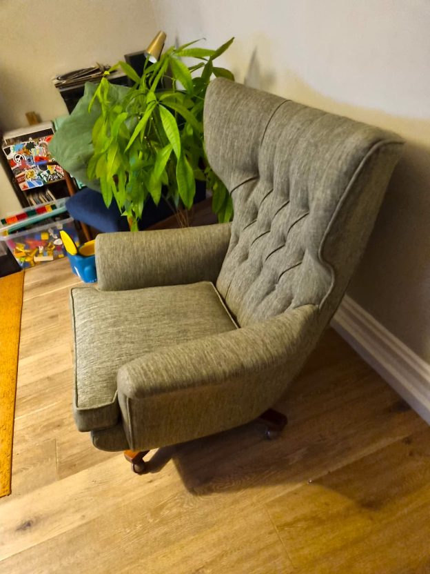 Button Back Winged Chair